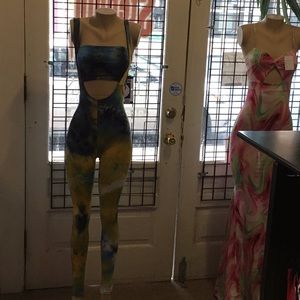 Two Piece Tyedye suspenders pant set